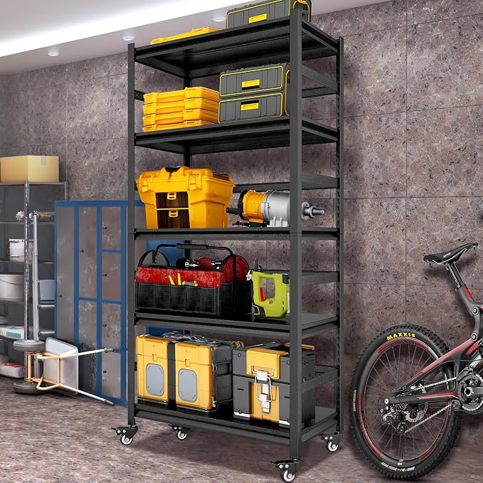 TOPKEY Metal Storage Shelf Garage Storage Shelves, Heavy Duty 5-Tier Utility - Image 2