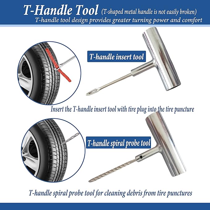 Tire Repair Kit, Universal Tire Repair Tools Flat Tire Puncture Repair - Image 5