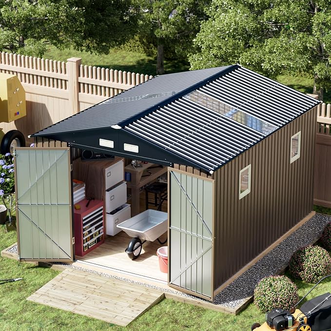Breezz Outdoor Storage Shed 10 x 12ft. Utility Tool Shed Metal Storage Garden by BreezZ