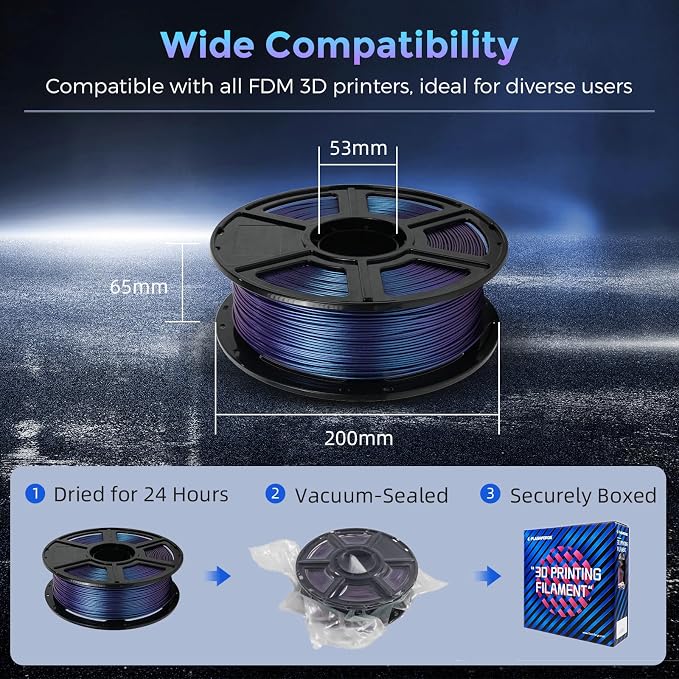 FLASHFORGE PLA Filament 1.75mm +/- 0.02mm Upgraded Nebula Purple, Color - Image 7