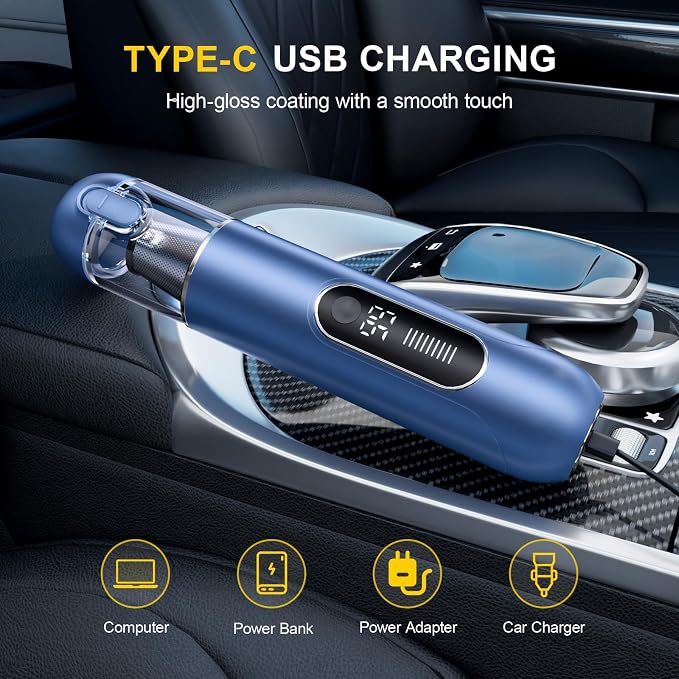 Car Cordless Handheld Vacuum, 13000PA Suction, 4-in-1 Blow & Suction, - Image 6