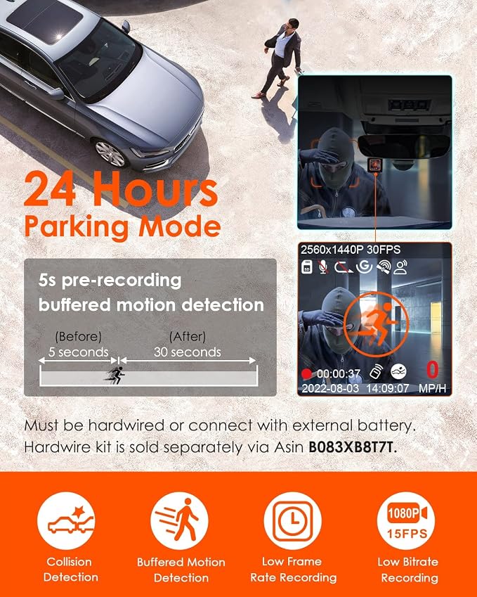 Vantrue E1 Lite 1080P WiFi Mini Dash Cam - Image 5
