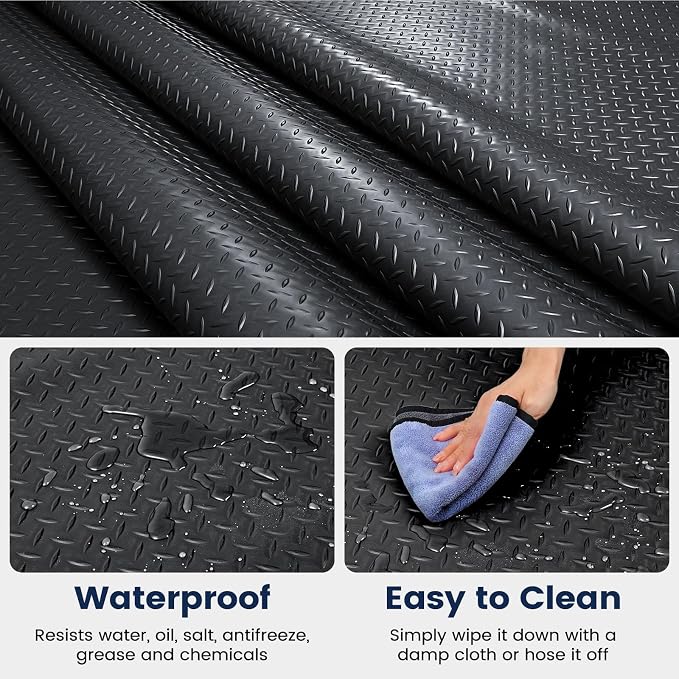 7.5 x 17 FT Garage Floor Mat, Thickened PVC Parking Mat, Anti-Slip Garage Floor - Image 5
