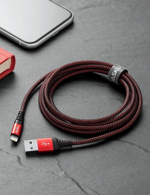 3 Pack 3 FT Lightning Cable Certified iPhone Charger Cable Red Nylon Braided - Image 7