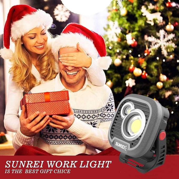 LED Rechargeable Magnetic Work Light SUNREI Mechanic Light Power Bank 180° - Image 8