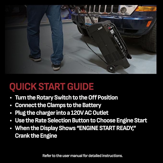 Schumacher Electric Wheeled 6A Car Battery Charger and 275A Engine Starter - Image 3