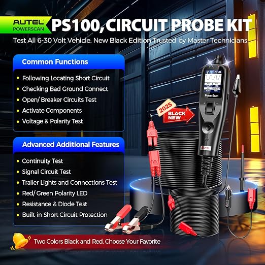 2025 Autel PowerScan PS100 Power Circuit Probe Tester, 12-24V Automotive - Image 2