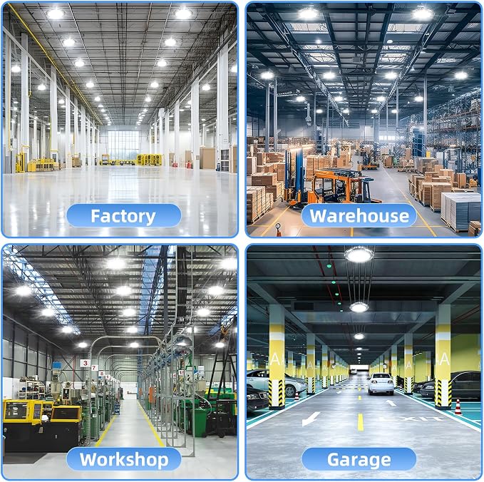 3 Pack 500W LED High Bay Light 72, 500LM DLC ETL Listed Industrial Grade UFO - Image 9