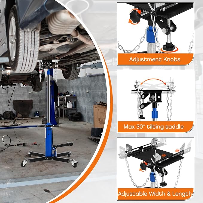Transmission Jack, 2-Stage Hydraulic Telescopic Jacks, Lifts 34"-68", - Image 3