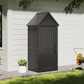 Storage Shed Outdoor Lockable, Waterproof Resin Garden Tool Shed, Heavy-Duty by OutdoorLivingPerfected