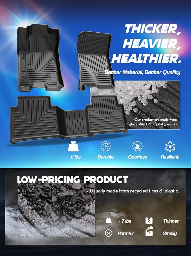 Car Floor Mats for Chevrolet Chevy Colorado/GMC Canyon Crew Cab 2023 2024 2025 - Image 4