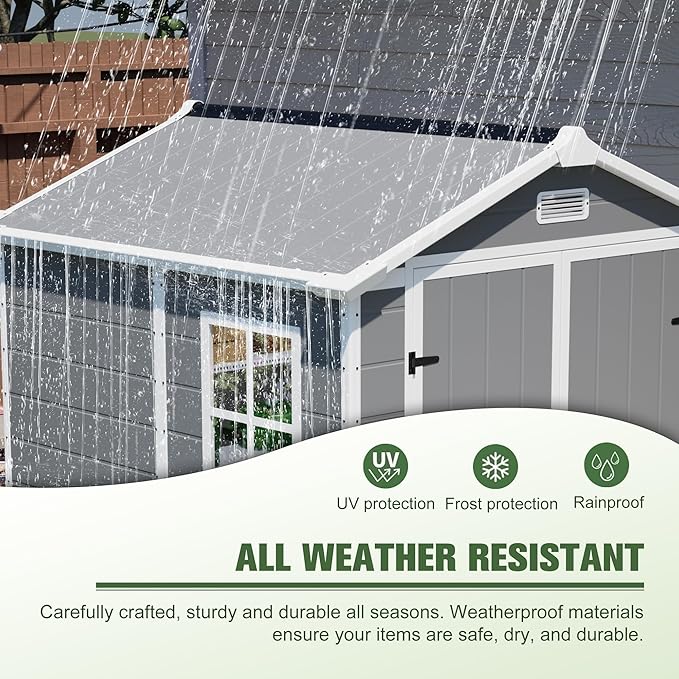 6x6 Resin Outdoor Storage Shed Kit-Perfect to Store Patio Furniture, Garden - Image 6