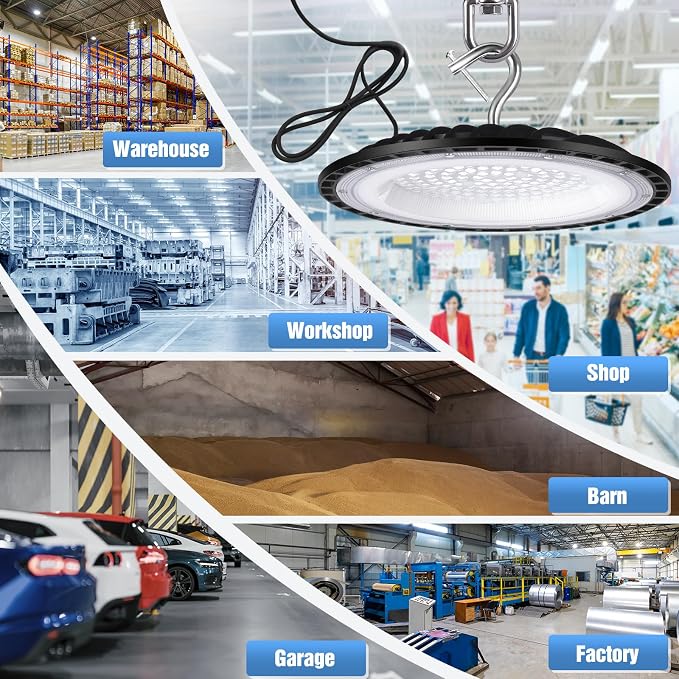 20 Pack 150W UFO Led High Bay Light Fixture, 5000K Daylight Commercial Shop Bay - Image 5