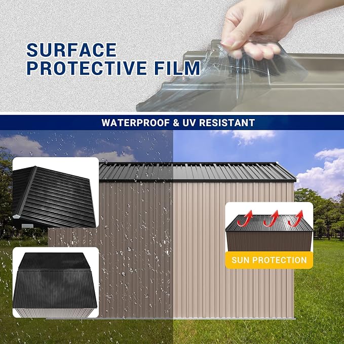 UDPATIO Outdoor Storage Shed 10x10 FT, Outside Sheds & Outdoor Storage Metal - Image 8