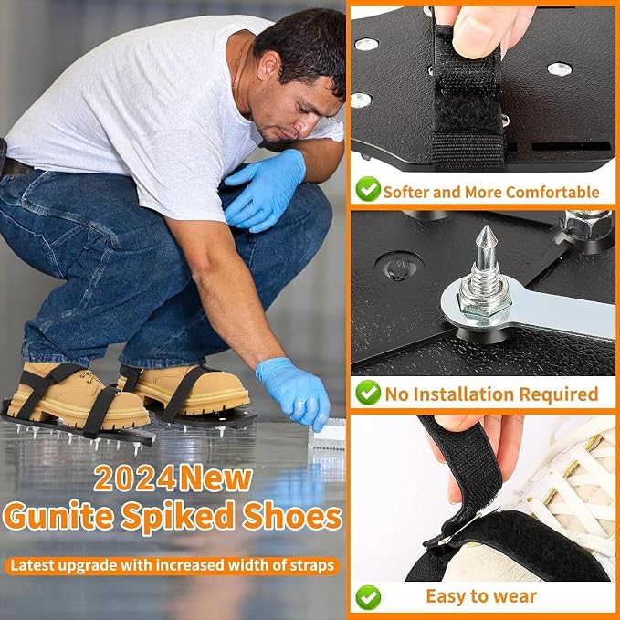Epoxy Floor Spiked Shoes Fully Assembled Gunite Spiked Shoes - Image 4