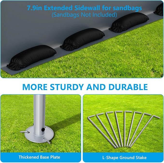 6x8FT Outdoor Storage Shelter Carport, Portable Shelter Heavy Duty Storage Shed - Image 6