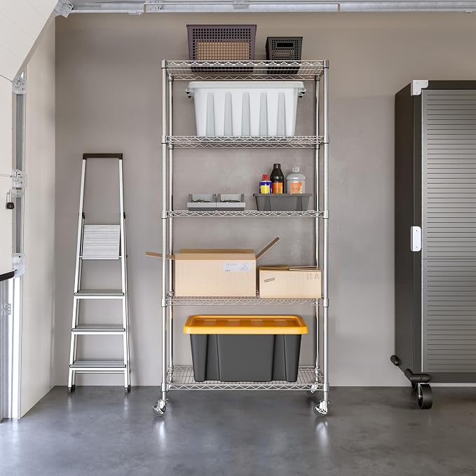 Seville Classics UltraDurable Heavy Duty NSF Solid Steel Wire Rack Storage Unit - Image 4