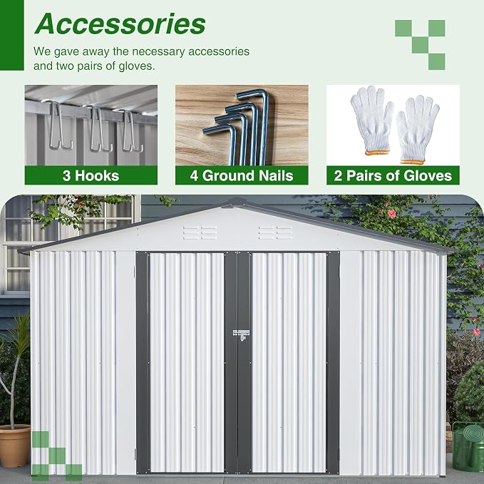 10X8 FT Outdoor Tool Storage Shed - Image 6