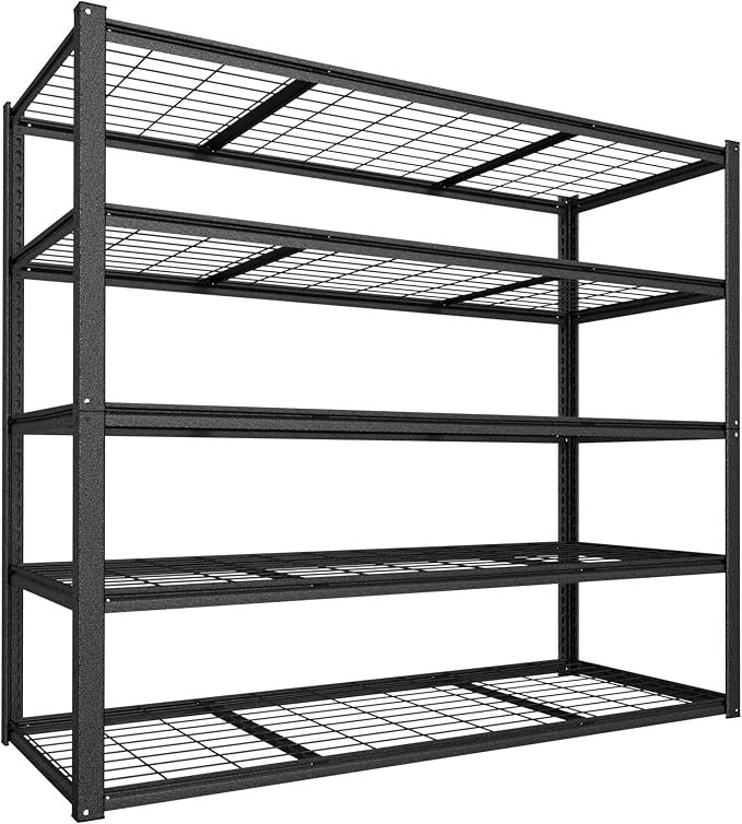 MUPATER 72" H x 47.6" W x 18.1" D Metal Storage Shelves, 5 Tier Shelves and by MUPATERHome