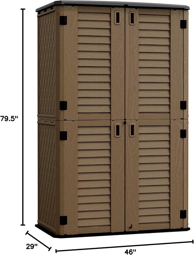 ADDOK Outdoor Storage Sheds Waterproof, Resin Outdoor Storage Cabinet Lockable - Image 9