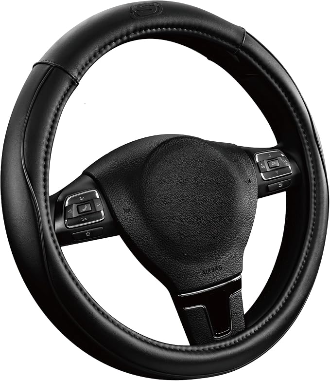 Skechers Memory Foam Steering Wheel Cover, Piping Microfiber Leather Steering by Skechers