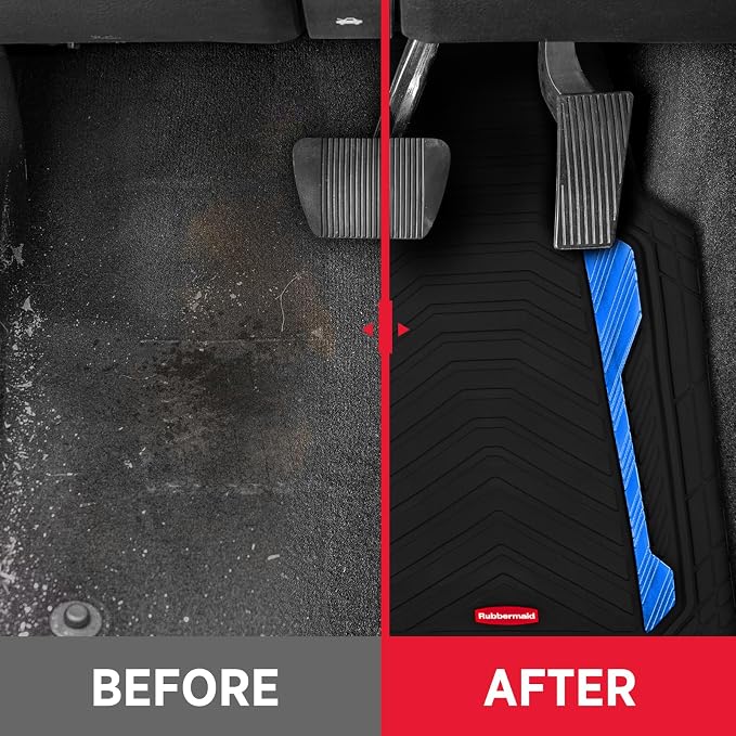 Rubbermaid Car Floor Mat, Heavy Duty All-Weather Car Mats Full Set - Image 2