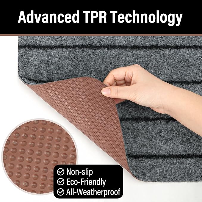 LotFancy 2-Pack Waterproof Front Door Mat 17"x30" Indoor/Outdoor, Non-Slip - Image 3
