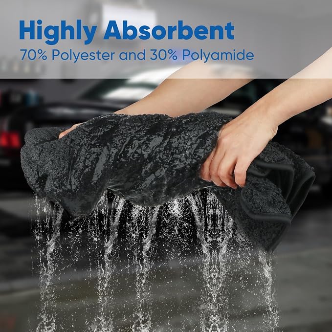 HOMEXCEL Car Drying Towel, 1200GSM Ultra Absorbent Car Cleaning Cloth, - Image 3