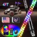 Nilight 2PCS 4FT RGB LED Whip Lights, Remote App Control w/DIY Chasing Patterns by Nilight