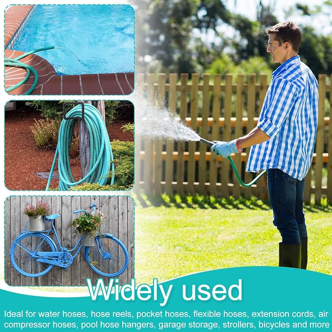 3PCS Metal Garden Hose Hook Heavy Duty Water Hose Hook Wall Mounted Garage Hook - Image 9