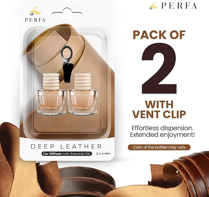 Deep Leather Car Air Freshener for Men | Pack of 2 Long Lasting Automotive Air - Image 7
