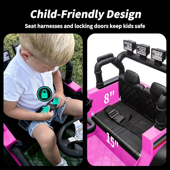 4WD Kids Ride on Car Truck, 12V 7Ah Kids Electric Vehicles Car Ride on Toy - Image 6