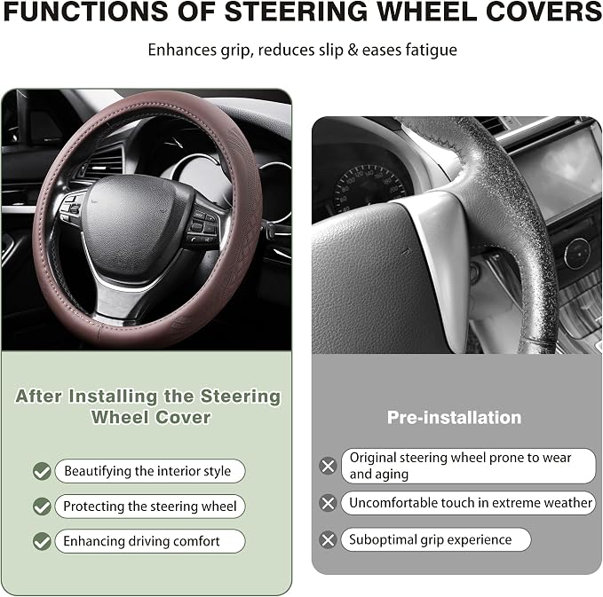 【2025 Model】 Breathable Soft Leather Car Steering Wheel Cover - Image 3