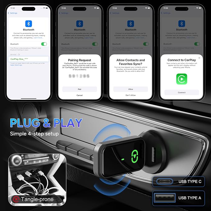 Wireless Carplay Adapter for iPhone 2025 Upgrade Wired to Wireless, No Latency - Image 4
