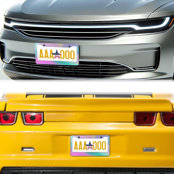 License Plate Frame Holder Rainbow License Plate Frames - Image 8