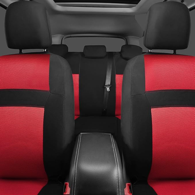 CAR PASS 3D Air Mesh Car Seat Covers Full Sets w/5mm Sponge, Steering Wheel - Image 3