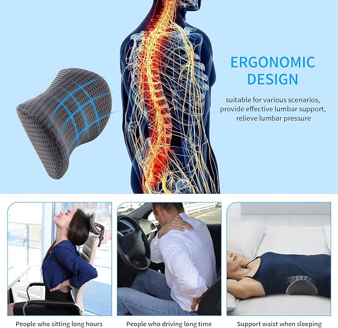 Lumbar Pillow, Memory Foam Lumbar Support Pillow - Image 4