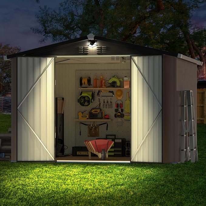 Metal Storage Shed, Outdoor Storage Building 10x8, Large Backyard Shed - Image 9