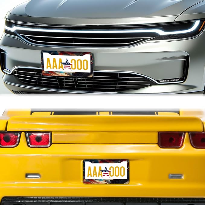 Automotive Exterior Accessories Multicolor License Plate Frames American Flag - Image 8