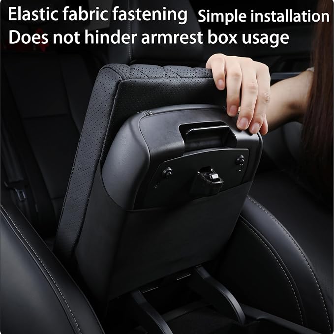 Car Center Console Cover pad Genuine Cowhide Leather, Vehicle Arm Rest Cushion - Image 4