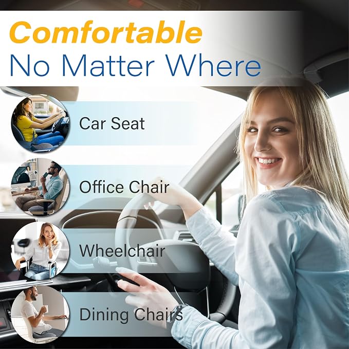 Car Seat Cushion, Ergonomic Memory Foam Car Cushion - Image 9
