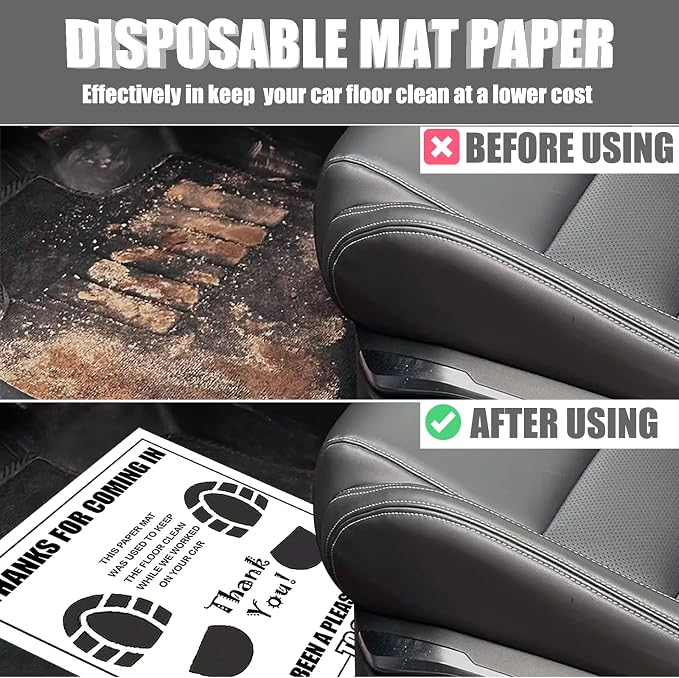 300 Pcs Car Paper Floor Mats, Disposable Automotive Floor Mats - Image 5