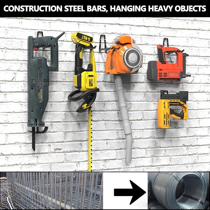 3-H Heavy Duty Garage Hooks 4 Pack, One-Piece Construction Garage Wall Hooks - Image 6