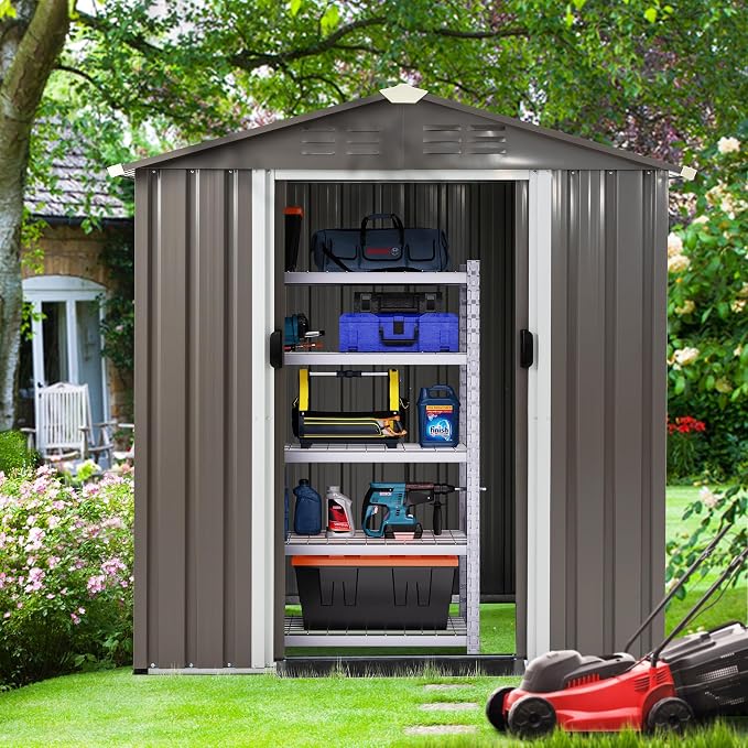 Shintenchi 6x4 FT Outdoor Storage Shed - Image 5