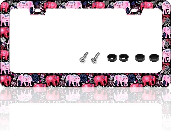 Tribal Elephant License Plate Frame Beautiful Animal License Plate Holder by TINALUIN