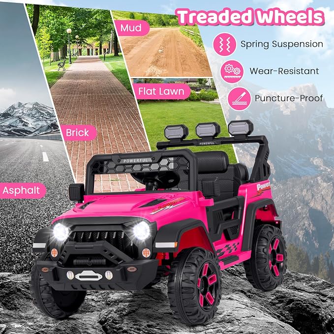 Costzon Kids Ride on Truck, 12V Electric Ride on Car - Image 8
