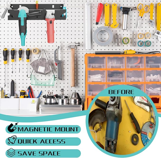 ULIBERMAGNET Angle Grinder Holder, Solid Steel Utility Storage Rack, Heavy Duty - Image 6