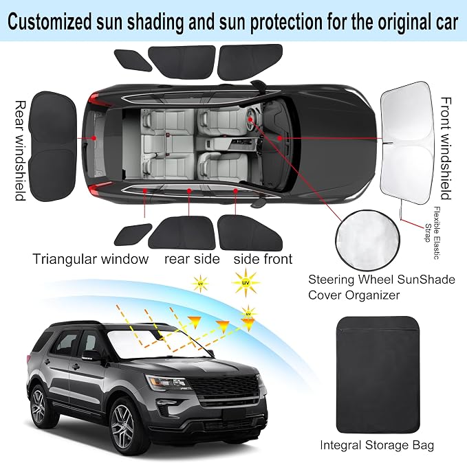 TINGLU Window Shades for Ford Explorer SUV 2011-2019 Accessories Full Windows - Image 3
