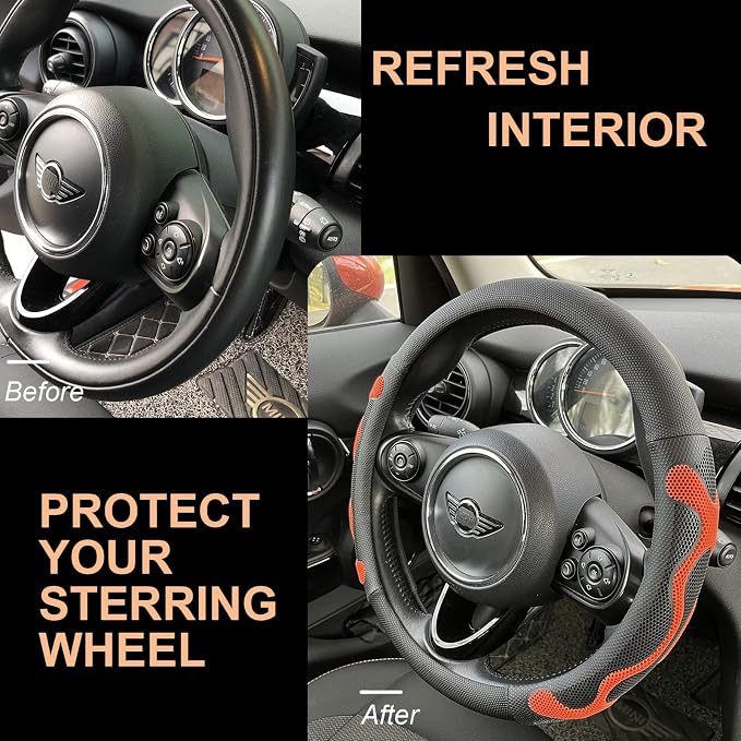 PINCTROT Comfy Grip Steering Wheel Cover, Anti-Slip Design, Universal 14.5-15 - Image 4