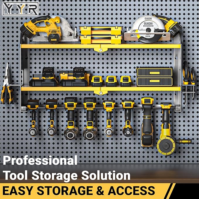 YYR Power Tool Organizer Wall Mount, Cordless Drill and Battery Holder - Image 3